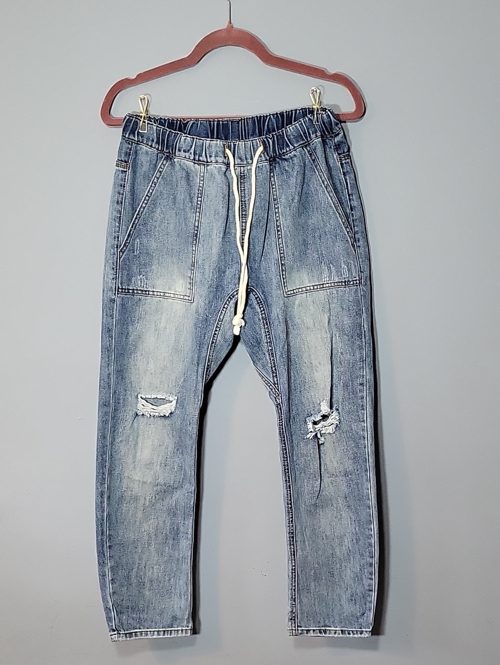 Mustard Seed Size M Drop Crotch Drawstring Jeans Indiesleeze Grunge